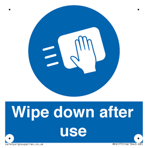 Wipe down after use